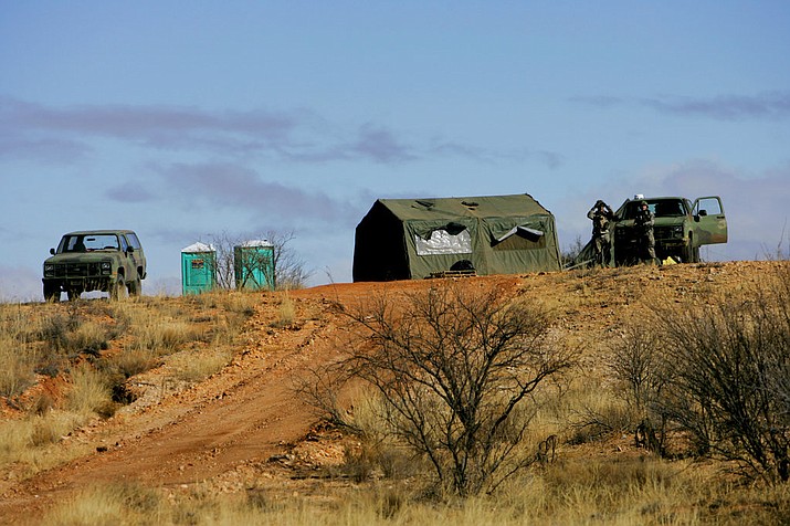 Pictured is just one of the many outposts manned by the National Guard near the Arizona-Mexico border in Sasabe, Ariz. National guard contingents in U.S. states that border Mexico say they are waiting for guidance from Washington to determine what they will do following President Donald Trump's proclamation directing deployment to fight illegal immigration and drug smuggling. (AP Photo/Ross D. Franklin, File)

