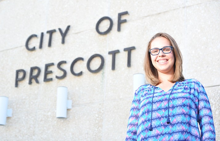 City of Prescott’s newest and possibly youngest council member ever Alexa Scholl poses outside of City Hall on Nov. 22, 2017. Scholl was named one of 59 Truman Scholars from around the country for 2018. (Les Stukenberg/Courier, File)