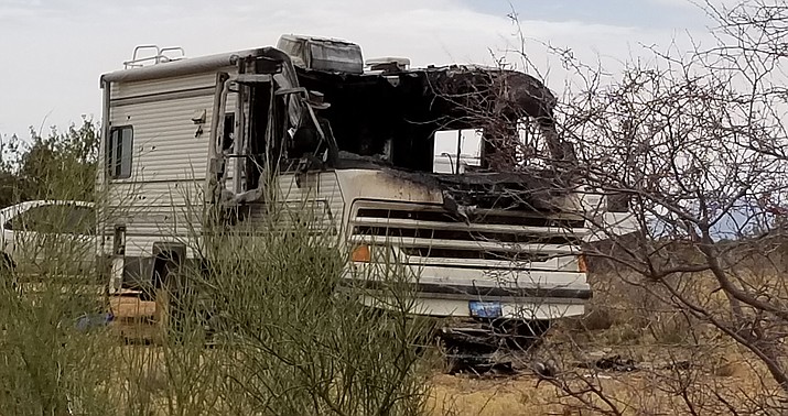Verde Valley Fire District officials believe an engine compartment fire was responsible for a blaze that caused extensive damage to a camper Monday morning near Thousand Trails and Forest Service 147A. (Photo courtesy VVFD)