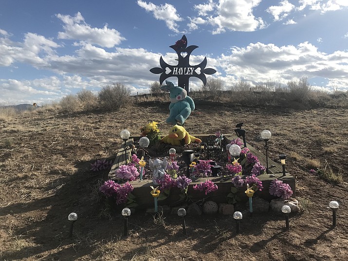 “Hayley” is remembered on the corner of Robert Road and Fain Road in Prescott Valley. (Les Stukenberg/Courier)