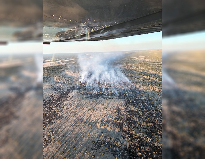 The Indian Meadows fire burned 100-acres near Valle, Arizona April 24.