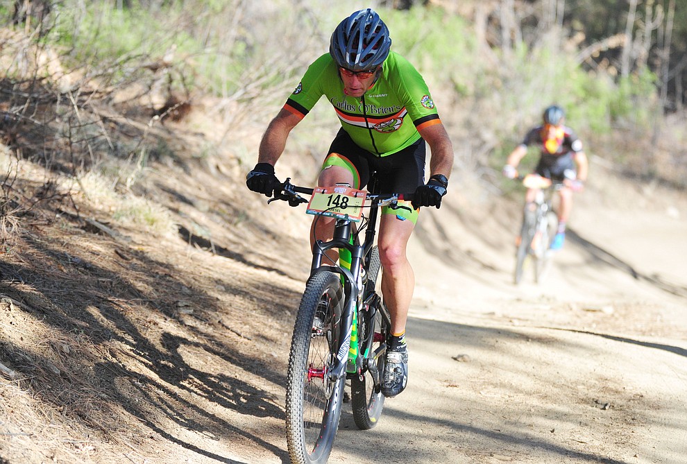 Trevor Olson during the Whiskey Off Road 30 and 50 mile amateur races in Prescott Saturday, April 28, 2018. (Les Stukenberg/Courier)