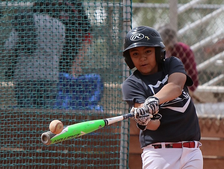 Anthony Morales Alvarado of Prescott Valley takes a swing during the second annual Prescott Area Home Run Derby on April 15 at Bill Vallely Field in Prescott. Alvarado claimed the 12U title with eight home runs. (Steve Pierce/Courtesy)