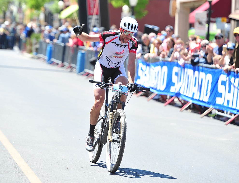Nicola Rohrbach took third in the Whiskey Off Road 50 mile professional race in Prescott Sunday, April 29, 2018. (Les Stukenberg/Courier)
