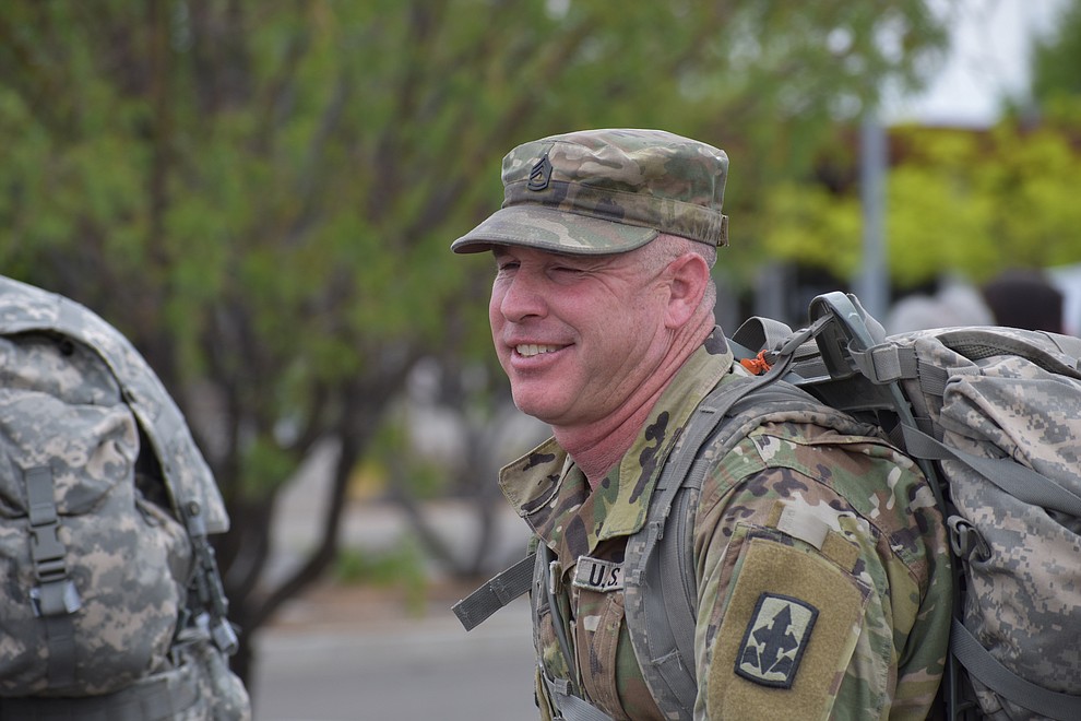 National Guard Infantry Unit Charlie Company 1st Battalion-158 parade around the Civic Center in Prescott Valley on Sunday, May 6, in anticipation of their deployment to Afghanistan. (Richard Haddad/WNI)
