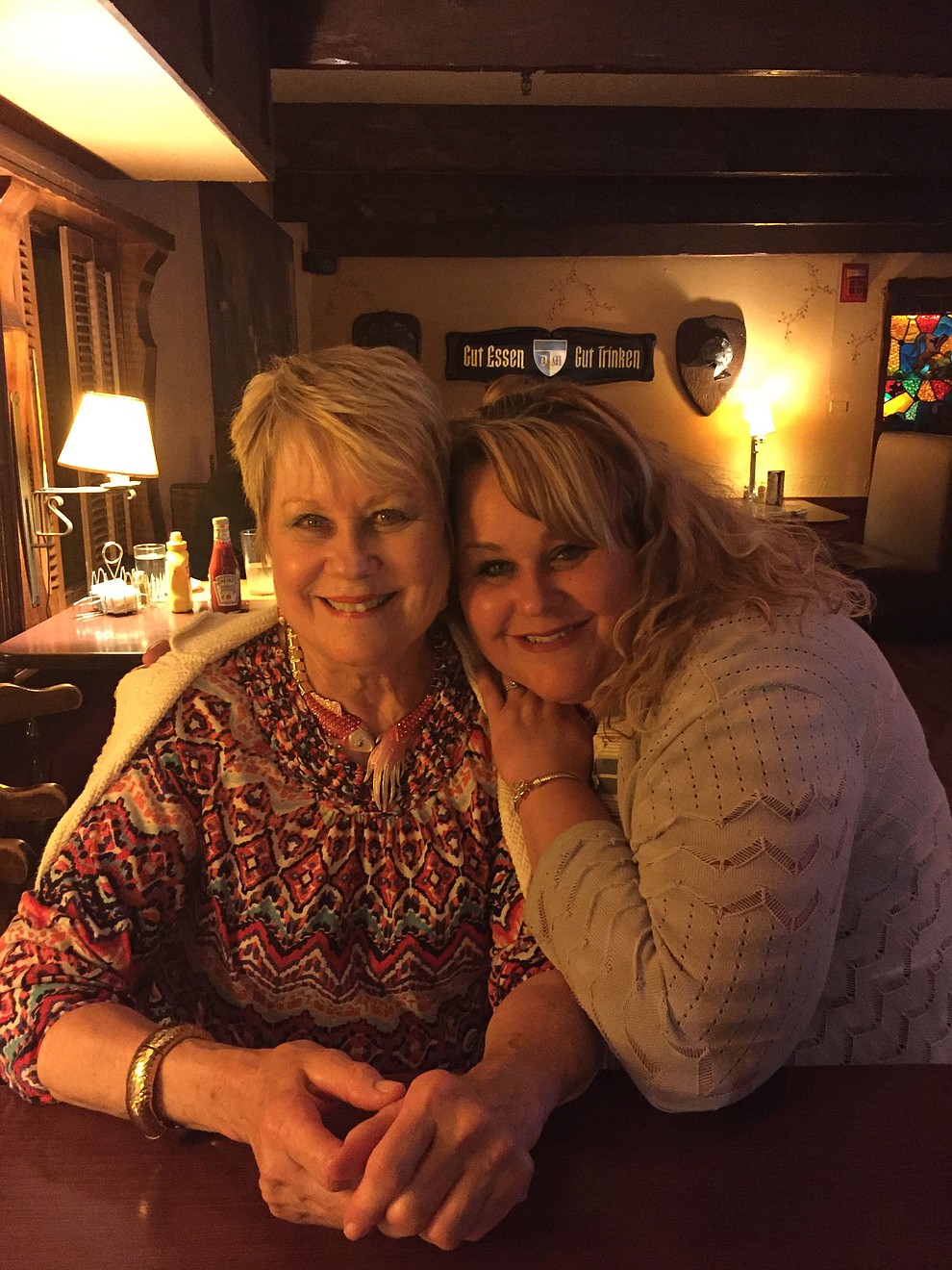 My mom her name is Shari McGowan age is 73 and myself her daughter- Kristen Hurley my age is 42