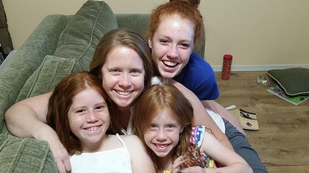 Julie Mattingly (mom, 41).Megan (15).Alice (9).Leah (7)