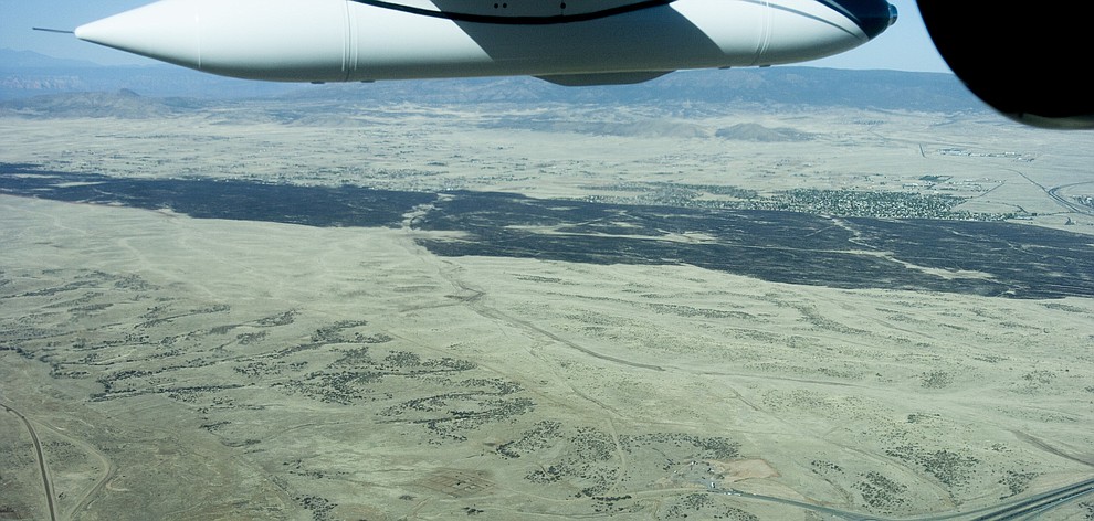 Aerial view of the Viewpoint Fire that occurred Friday, May 11, 2018 in Prescott Valley. (Blake Dewitt/Courier)