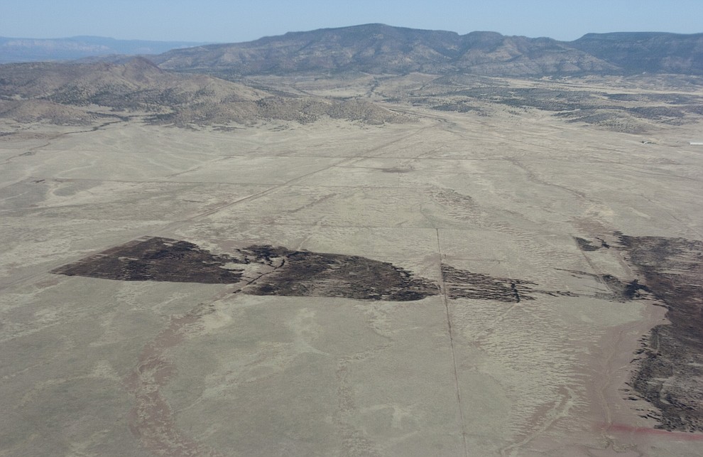 Aerial view of the Viewpoint Fire that occurred Friday, May 11, 2018 in Prescott Valley. (Blake Dewitt/Courier)