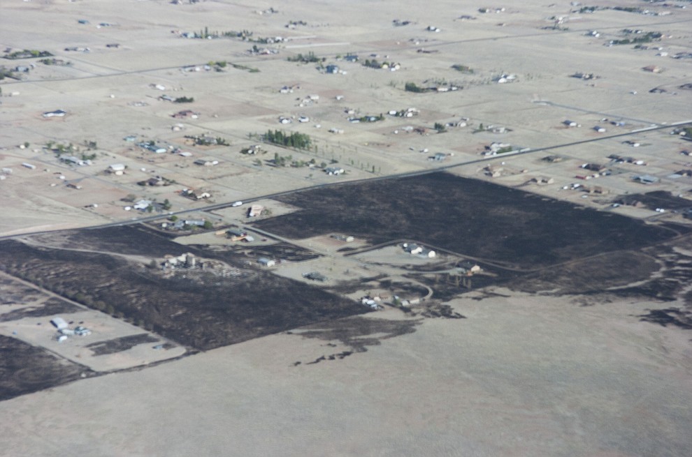 Aerial view of the Viewpoint Fire that occurred Friday, May 11, 2018 in Prescott Valley. (Blake Dewitt/Courier)