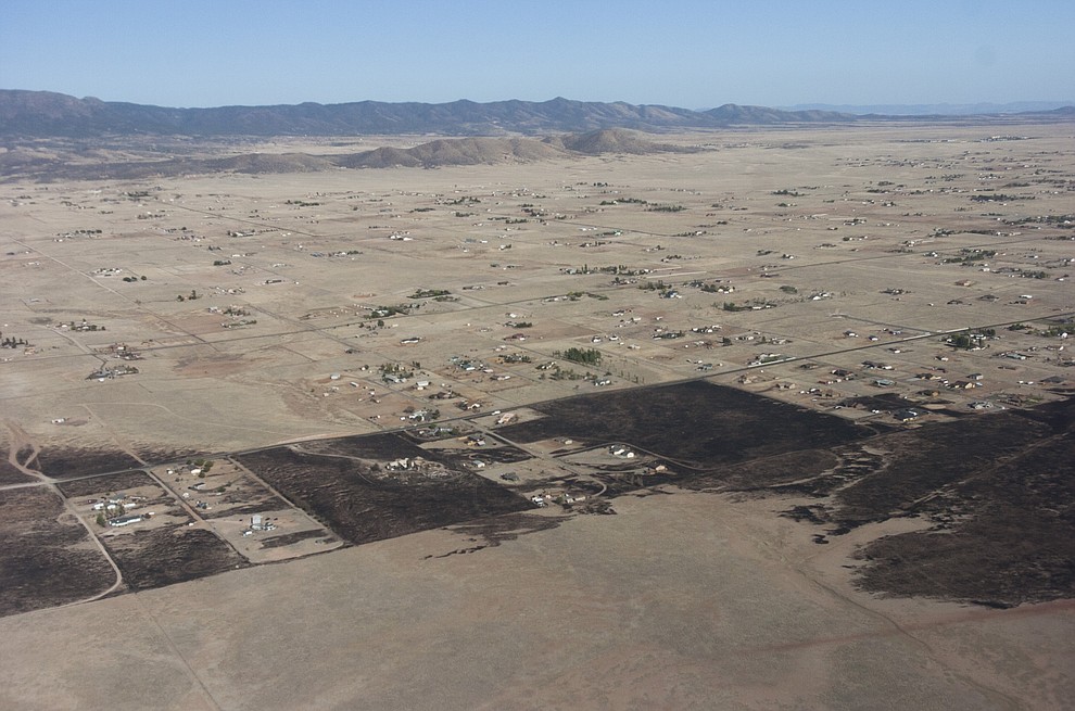 Aerial view of the Viewpoint Fire that occurred Friday, May 11, 2018 in Prescott Valley. (Blake Dewitt/Courier)