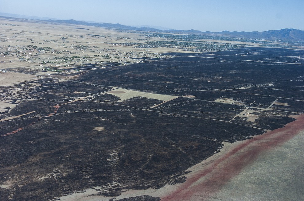 Aerial view of the Viewpoint Fire that occurred Friday, May 11, 2018 in Prescott Valley. (Blake Dewitt/Courier)