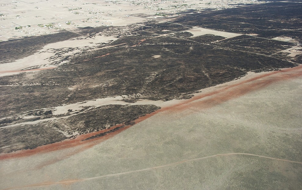 Aerial view of the Viewpoint Fire that occurred Friday, May 11, 2018 in Prescott Valley. (Blake Dewitt/Courier)