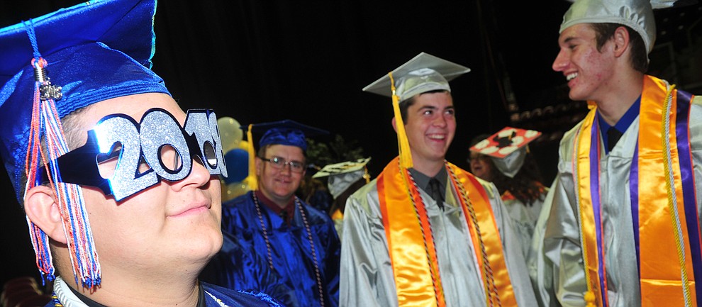 Jamison Shawver is ready to go for the Chino Valley Commencement held Wednesday, May 23, 2018 at the Prescott Valley Event Center. (Les Stukenberg/Courier)