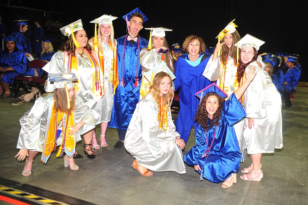 Student government mug before the Chino Valley Commencement held Wednesday, May 23, 2018 at the Prescott Valley Event Center. (Les Stukenberg/Courier)