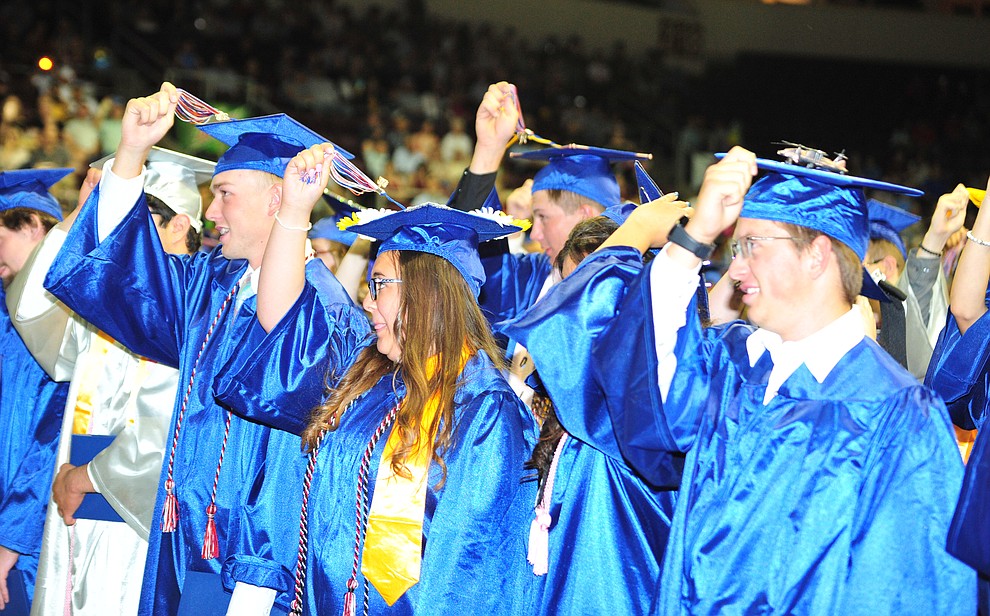 Turning of the tassles at the Chino Valley Commencement held Wednesday, May 23, 2018 at the Prescott Valley Event Center. (Les Stukenberg/Courier)