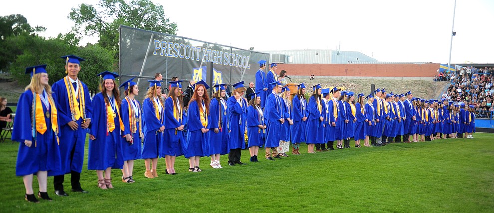 There were 48 Graduates with Distinction honored during the 2018 Prescott High School Commencement Ceremony at the school Friday, May 25, 2018. (Les Stukenberg/Courier)