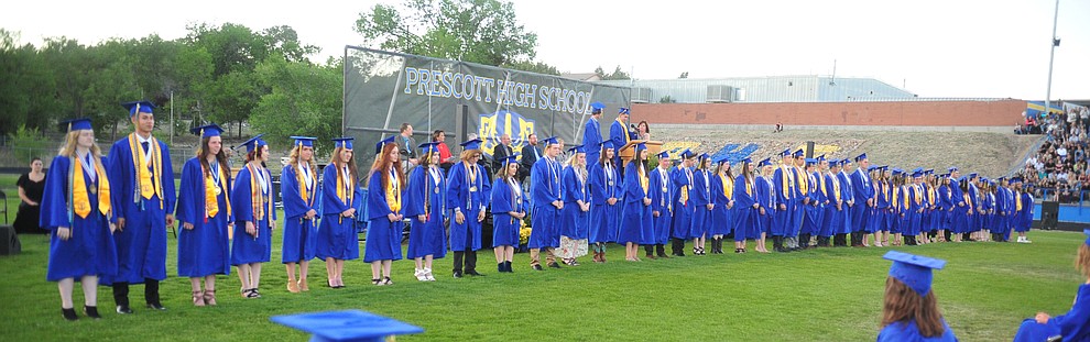There were 48 Graduates with Distinction honored during the 2018 Prescott High School Commencement Ceremony at the school Friday, May 25, 2018. (Les Stukenberg/Courier)