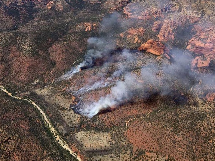 Human caused Sycamore Fire burning northwest of Sedona The Verde