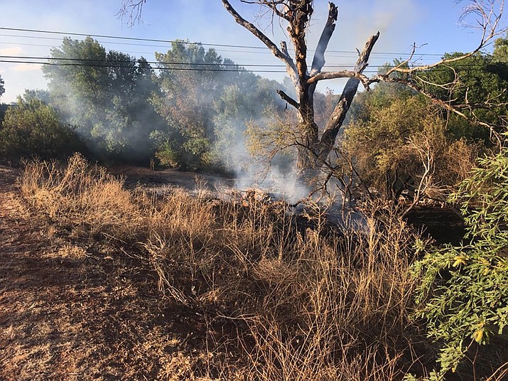 On Saturday, May 26, 2018 at about 5 p.m. a Yavapai County Sheriff’s Office deputy was flagged down by a concerned citizen on Page Springs Road in Cornville regarding a brush fire burning near the bridge over Oak Creek. Officials now say the fire was started by three teens who were smoking. (Yavapai County Sheriff’s Office)