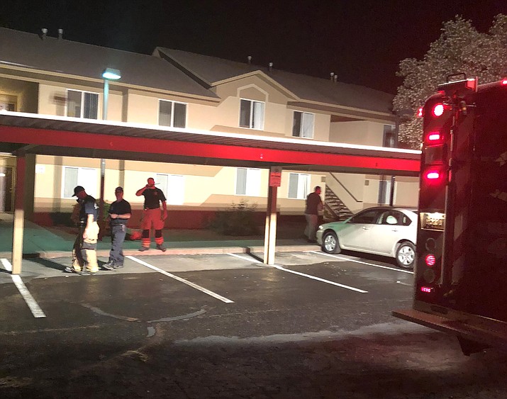 Damage from a fire at an apartment complex in the 200 block of South 6th Street has forced the occupants of eight apartment units to find new living accommodations until repairs can be made. Photo courtesy of Cottonwood Fire & Medical Department.