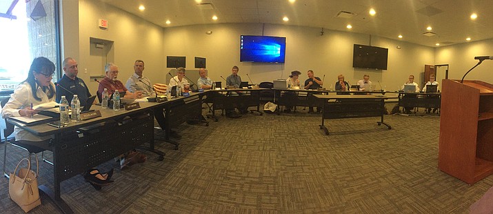 All of the Central Yavapai Fire District and Chino Valley Fire District board members attended a joint meeting to approve their tentative 2018/2019 fiscal budgets on Thursday, May 24. (Max Efrein/Courier)