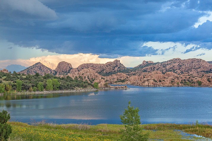 In this file photo, monsoon storm clouds form over Watson Lake in Prescott. Weather forecasters said sparse rainfall in the U.S. Southern Plains since autumn has caused drought conditions to worsen, especially in the Four Corners region of Colorado, Utah, Arizona and New Mexico. The U.S. Drought Monitor says moderate to extreme drought also persists in parts of Oklahoma and Texas. (File photo)
