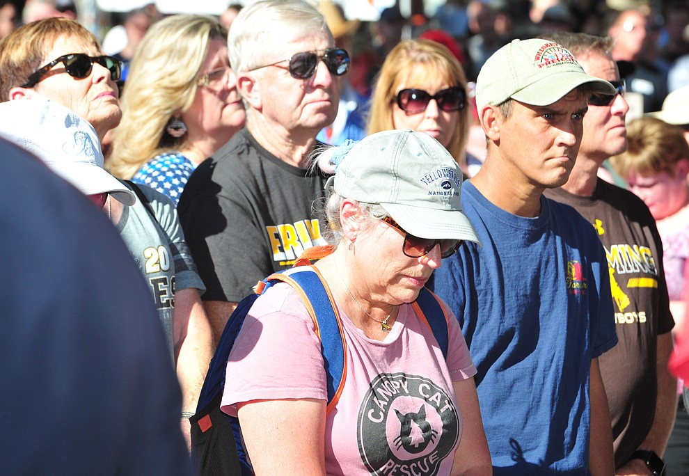 People get emotional and reflective during a Remembrance Ceremony for the 19 Granite Mountain Hotshots Saturday, June 30, 2018.(Les Stukenberg/Courier)