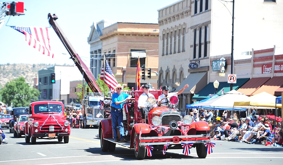 Prescott Antique Auto Club during the annual Prescott Frontier Days Parade through the downtown Prescott area Saturday, June 30, 2018.(Les Stukenberg/Courier)