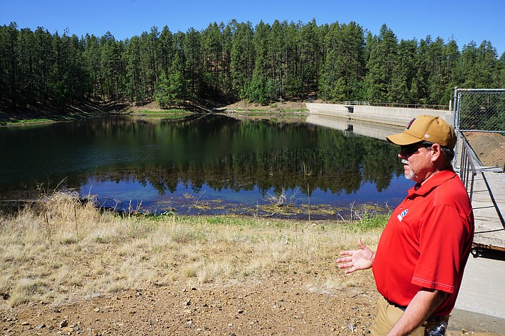 With $70,000 in the city’s budget for design of recreational features at Lower Goldwater Lake, the Prescott Recreation Services Department is planning to advertise for proposals soon, and possibly take a recommendation to the City Council by fall. Recreation Services Director Joe Baynes says the 8.5-acre lake has potential for a number of low-impact improvements. (Cindy Barks/Courier)