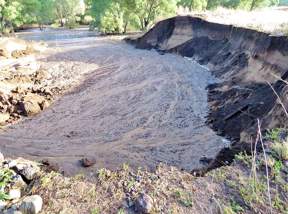 Some of the damage done to the Peavine Trail from the recent monsoon storms in Prescott, AZ. (Everett Sanborn/Courtesy)
