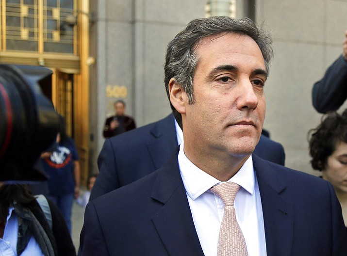 In this April 26, 2018 file photo, Michael Cohen leaves federal court in New York. President Donald Trump's former personal lawyer secretly recorded Trump discussing payments to a former Playboy model who said she had an affair with him, The New York Times reported Friday, July 20. The president's current personal lawyer confirmed the conversation and said it showed Trump did nothing wrong, according to the Times. (AP Photo/Seth Wenig, File)

