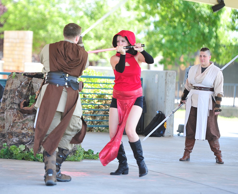Syndicate Saber United perform at the Fandomania Comic Con event Saturday, July 28, 2018 in and around the Prescott Valley Library. (Les Stukenberg/Courier)