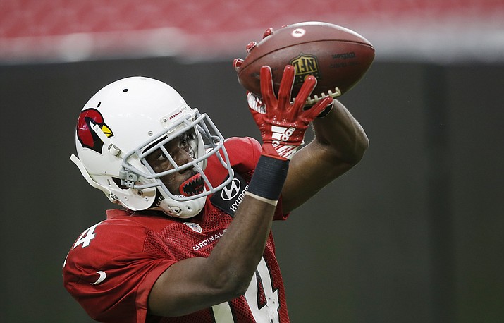 PHOTO: Arizona Cardinals wide receiver J.J. Nelson makes a catch during an NFL football training camp Thursday, Aug. 2, 2018, in Glendale. (Ross D. Franklin/AP)
