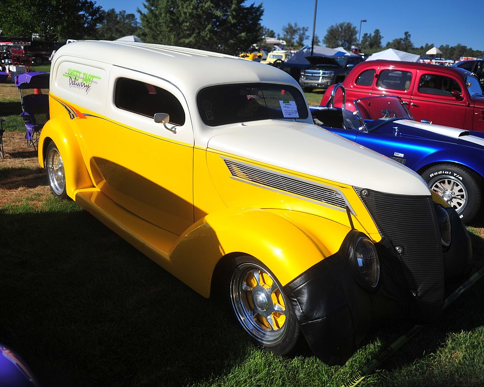 A 1937 Ford Sedan as the Prescott Antique Auto Club puts on its 44th annual show Saturday, August 4, 2018 at Watson Lake. The show continues through Sunday, August 5, 2018. (Les Stukenberg/Courier)
