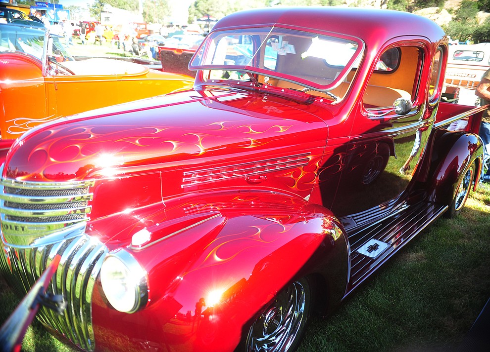 A 1946 Chevy pickup as the Prescott Antique Auto Club puts on its 44th annual show Saturday, August 4, 2018 at Watson Lake. The show continues through Sunday, August 5, 2018. (Les Stukenberg/Courier)