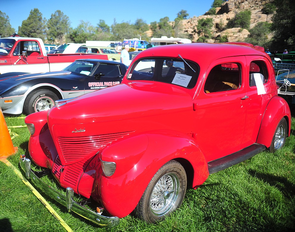 A 1939 Willy's Overland as the Prescott Antique Auto Club puts on its 44th annual show Saturday, August 4, 2018 at Watson Lake. The show continues through Sunday, August 5, 2018. (Les Stukenberg/Courier)