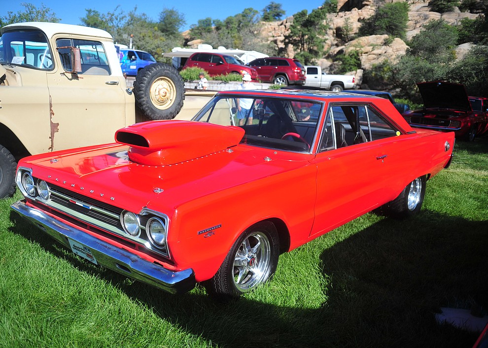 A 1967 Plymouth GTX as the Prescott Antique Auto Club puts on its 44th annual show Saturday, August 4, 2018 at Watson Lake. The show continues through Sunday, August 5, 2018. (Les Stukenberg/Courier)