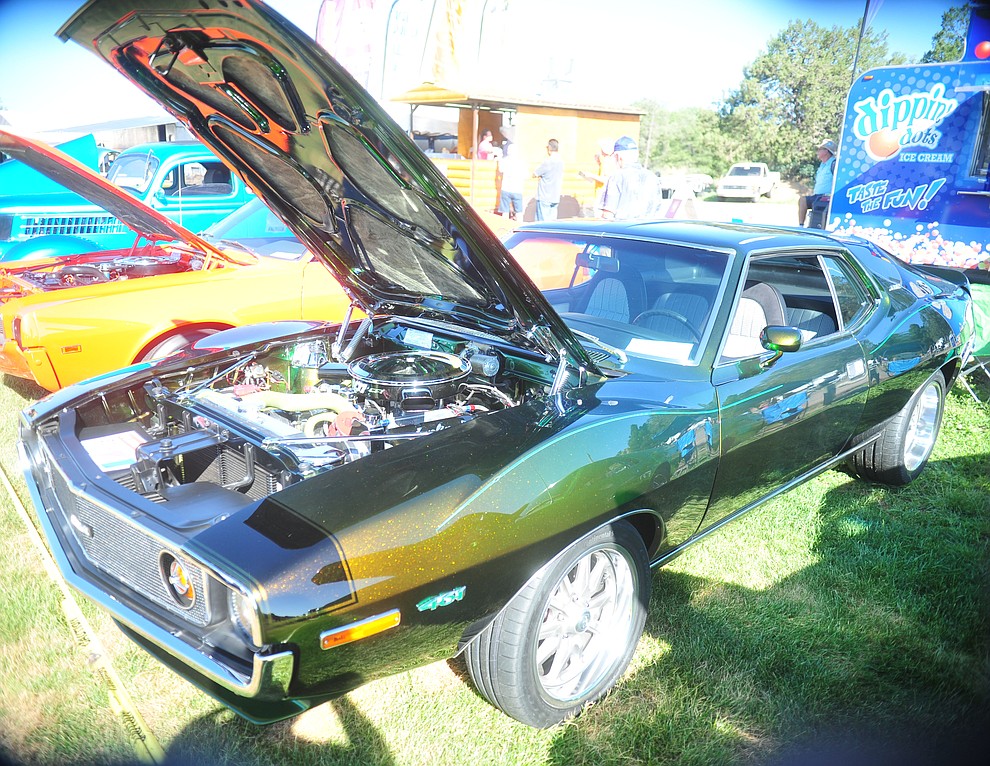 A 1972 Javelin with all the bells and whistles plus some as the Prescott Antique Auto Club puts on its 44th annual show Saturday, August 4, 2018 at Watson Lake. The show continues through Sunday, August 5, 2018. (Les Stukenberg/Courier)