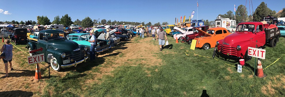 Loads of cars, trucks, parts and decorative items as the Prescott Antique Auto Club puts on its 44th annual show Saturday, August 4, 2018 at Watson Lake. The show continues through Sunday, August 5, 2018. (Les Stukenberg/Courier)
