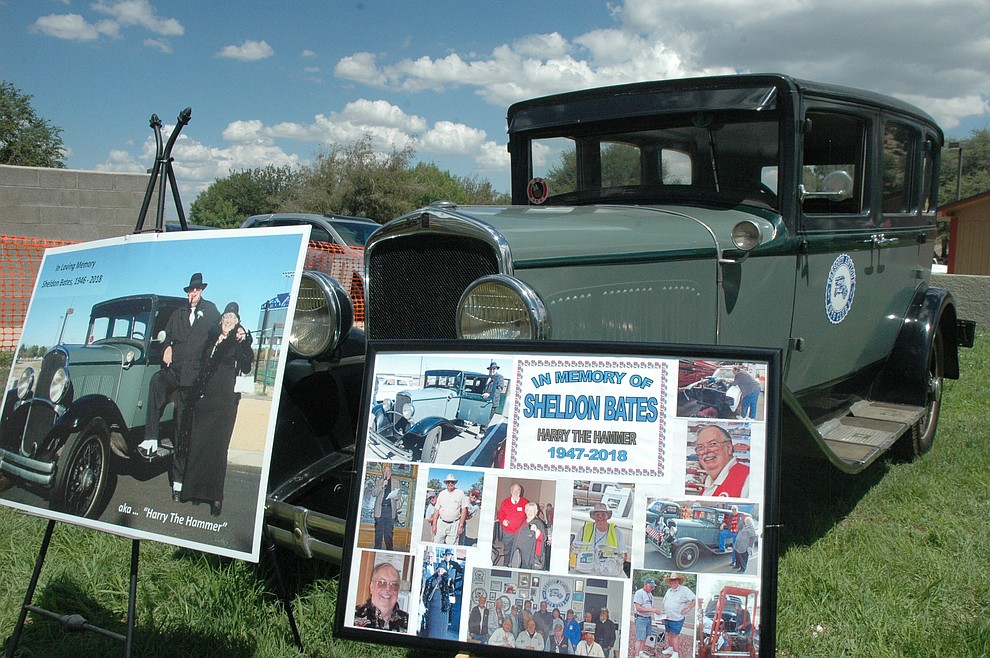 Harry "Sheldon" Bates' 1929 DeSoto on display at the Prescott Antique Auto Club's 44th annual show at Watson Lake Saturday, Aug. 5. A fatal crash on I-17 claimed Bates'  life Friday July, 27. He was the President of the Prescott Antique Auto Club. (Jason Wheeler/Courier)