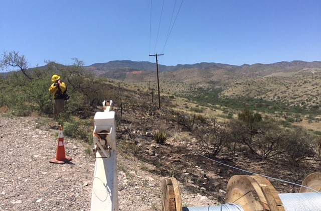 Fire crews were on scene for approximately two hours battling this 6-acre wildland fire off State Route 89A between Jerome and Clarkdale Tuesday. Photo courtesy of VVFD