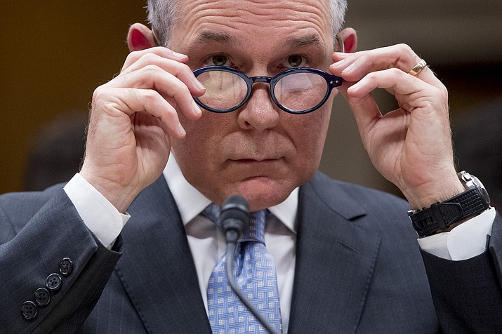 In this May 16, 2018 file photo, Environmental Protection Agency Administrator Scott Pruitt appears before a Senate Appropriations subcommittee on budget on Capitol Hill in Washington. A federal appeals court has ruled that the Trump administration endangered public health by keeping a top-selling pesticide chlorpyrifos on the market, despite extensive scientific evidence that even tiny levels of exposure could harm babies’ brains. The 9th U.S. Circuit Court of Appeals in San Francisco has ordered the Environmental Protection Agency to remove chlorpyrifos from sale in the United States within 60 days.  (Andrew Harnik/AP)
