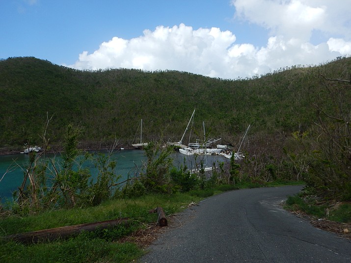 Hundreds of boats were wrecked or tossed ashore near Virgin Islands National Park during Hurricanes Irma and Maria. (Photo/NPS)