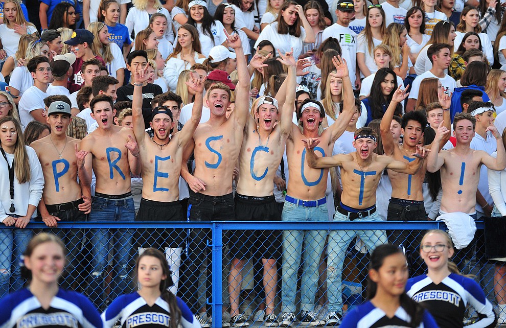 Prescott's fans were excitied as the Badgers take on Desert Edge Friday August 17, 2018 to open the 2018 football season. (Les Stukenberg/Courier)