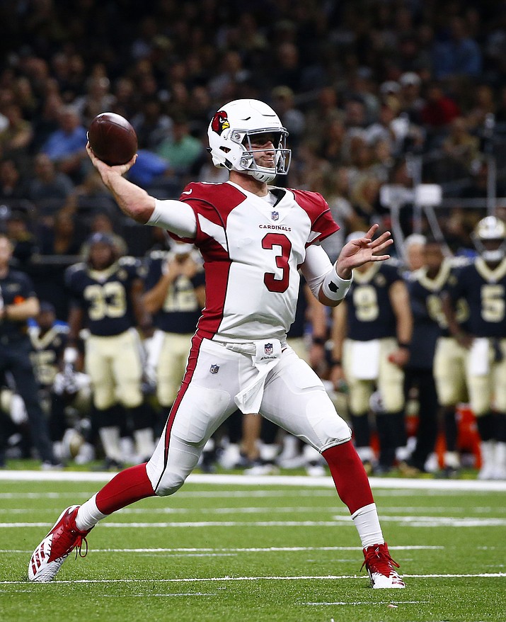 Arizona Cardinals quarterback Josh Rosen (3) passes in the first half of an NFL preseason football game against the New Orleans Saints in New Orleans, Friday, Aug. 17, 2018. (Butch Dill/AP)

