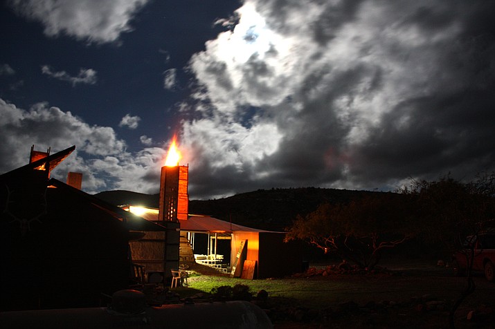 Kiln Firing at night at Reitz Ranch. Photo by Ben Roti