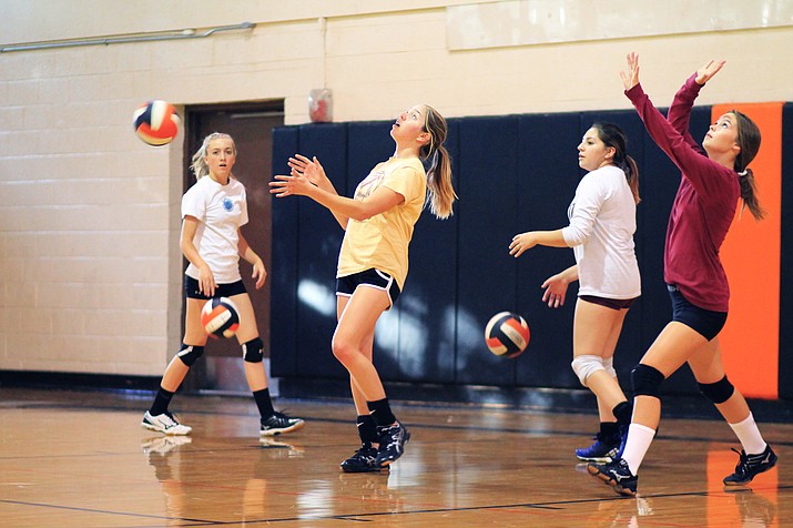 Williams volleyball players are focusing on defense and working on placing the ball well at the start of the season. (Wendy Howell/WGCN) 