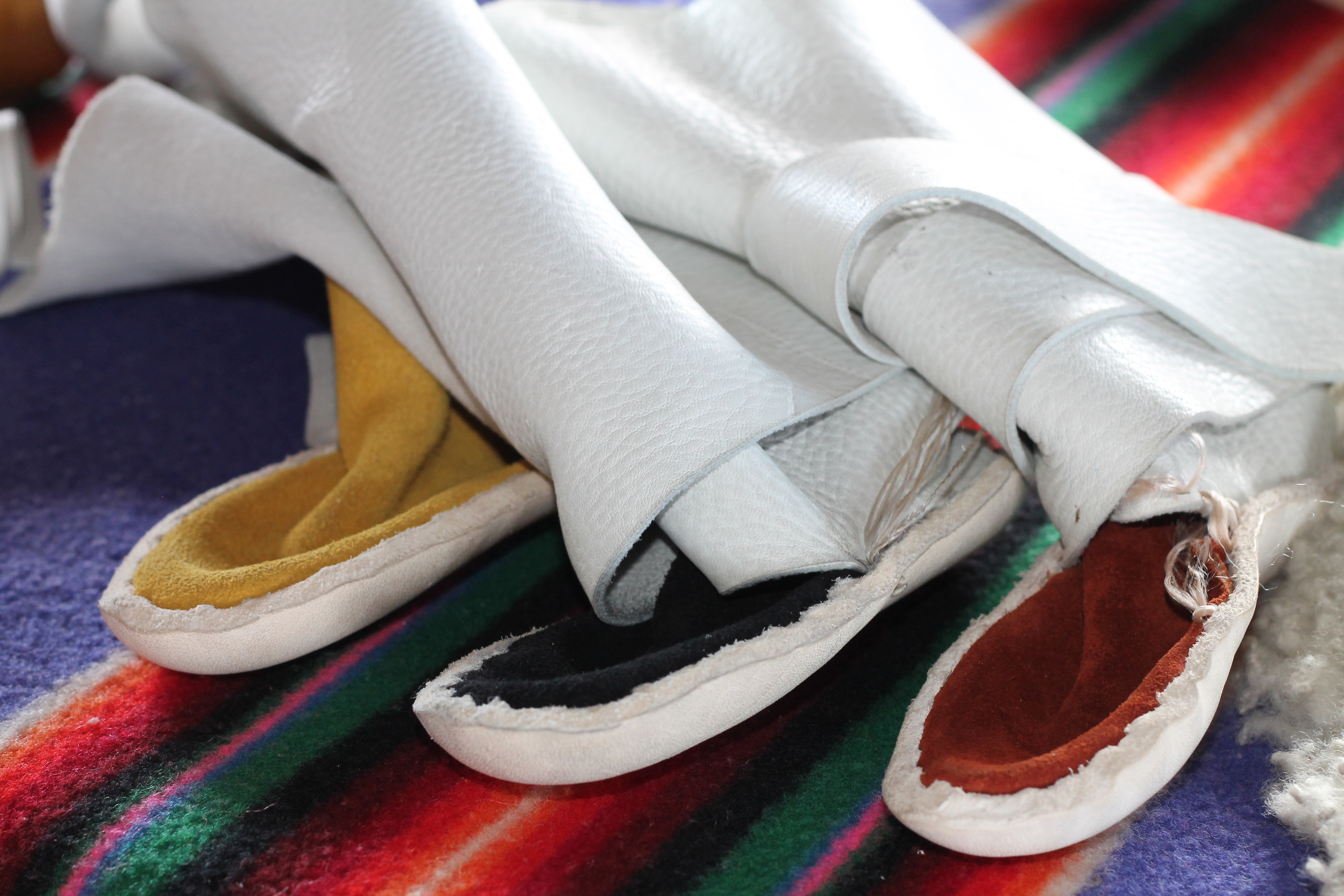 Tailor-made moccasins: Navajo artisan 