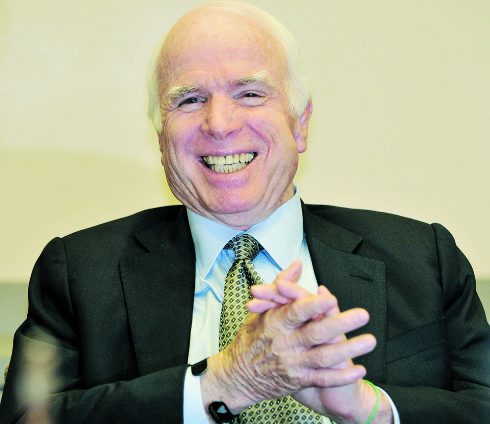 Les Stukenberg/The Daily Courier.United States Senator John McCain met with The Daily Courier editorial board on Monday at the papers Prescott office. McCain shared his thoughts about everytning from local water issues to Israel's attack in the Gaza strip.
